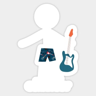 Funny Mens Bass Guitar Guy Sticker